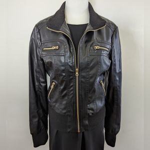 Miss London cropped bomber jacket